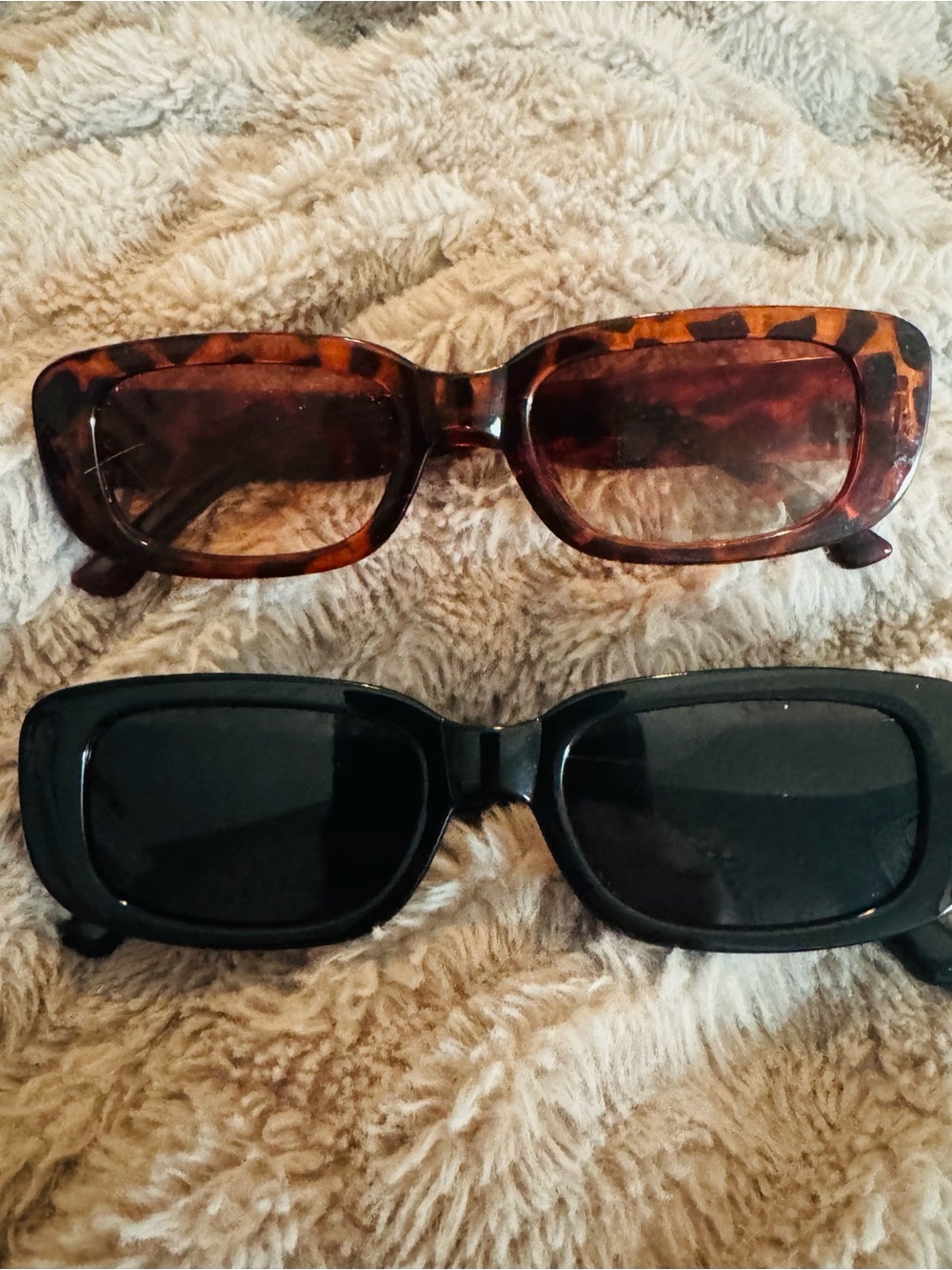 2-for-1 Tortoiseshell & Black Rectangular Sunglasses Duo